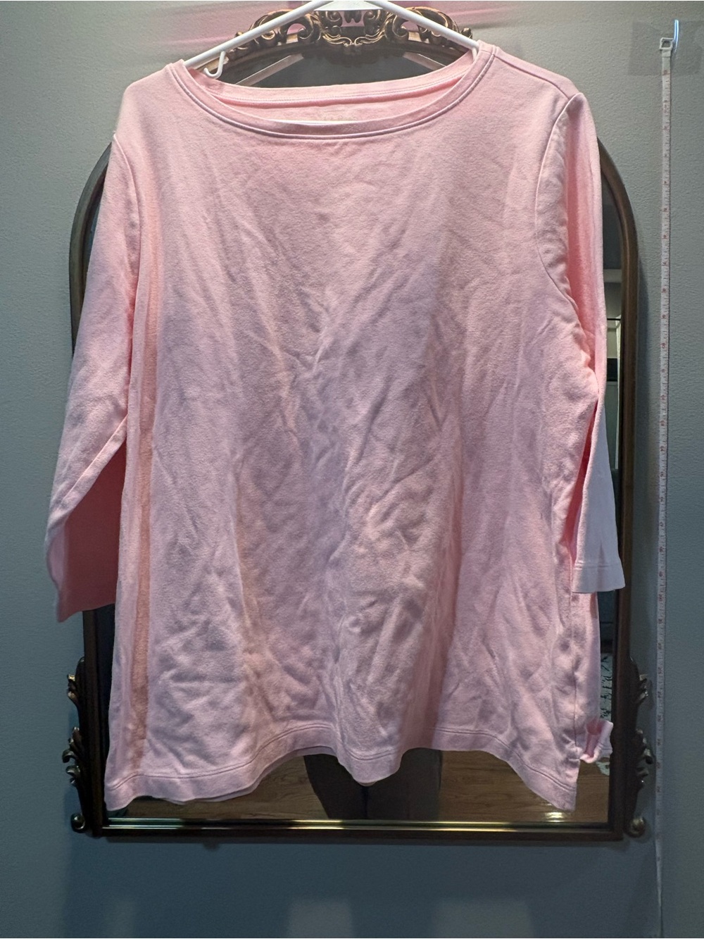 L.L. Bean Light Pink Long Sleeve Boatneck Top